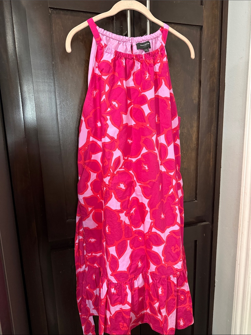 Floral Halter dress - Bright Pink Floral banana republic